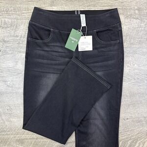 NWT Halara flex denim women's LP large petite black stretch lightweight leggings